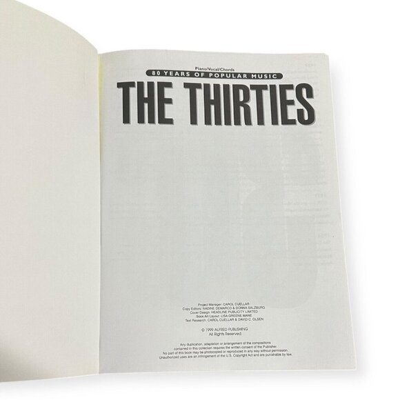 THE THIRTIES,  80 YEARS OF POPULAR MUSIC SHEET MUSIC BOOK - Picture 3 of 8
